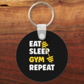 Eat Sleep Gym Repo Workout Sleutelhanger (Voorkant)