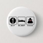 Eat Sleep Hack Ronde Button 5,7 Cm (Voorkant)