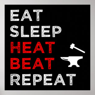 Eat Sleep Heat Beat Herhalen Poster