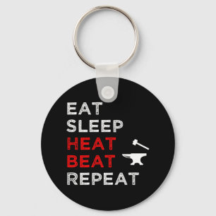 Eat Sleep Heat Beat Herhalen Sleutelhanger