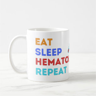 EAT SLEEP HEMATOLOGIE HERHAALD - #labour Koffiemok