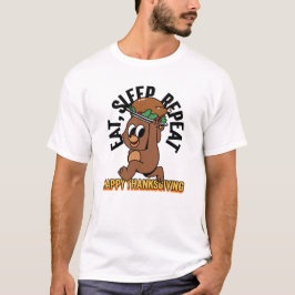 Eat Sleep Herhaal Happy Thanksgiving Mannen T-Shir T-shirt