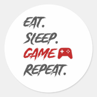 Eat Sleep herhaalde ganking Ronde Sticker