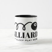 Eat Sleep herhalen grappige zwarte 8 kogelbiljarte Mok (Midden)