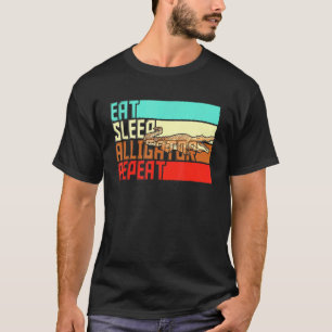  Eat Sleep Herhalingsalligator T-shirt