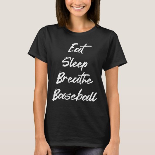 Eat Sleep het Baseball Baseball T-shirt (Voorkant)