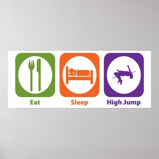 Eat Sleep High Jump Poster (Voorkant)