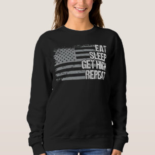 Eat Sleep High Repeteer ons Vlag Mannen Vrouwen Me Trui