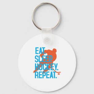 Eat Sleep Hockey Herhaal Funny Sports Hockey Quote Sleutelhanger