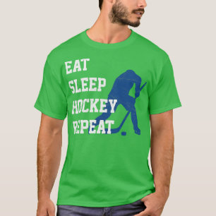 Eat Sleep Hockey Herhaal Hockey Player T-shirt