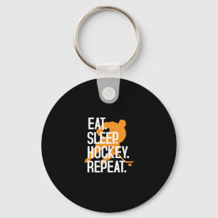 Eat Sleep Hockey Herhalen Funny Sports Hockey Sleutelhanger