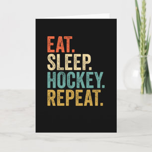 Eat Sleep Hockey herhalen Kaart
