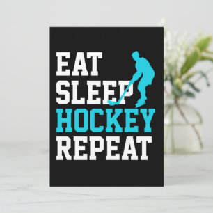 Eat Sleep Hockey Herhalen Kaart
