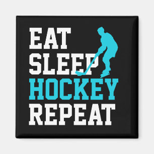 Eat Sleep Hockey Herhalen Magneet