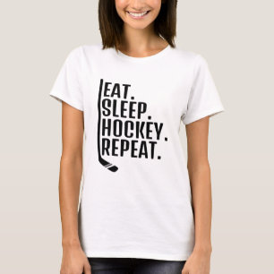 Eat Sleep Hockey Herhalen T-shirt
