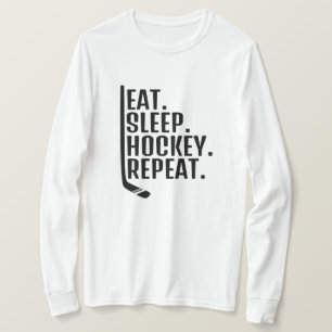 Eat Sleep Hockey Herhalen T-shirt