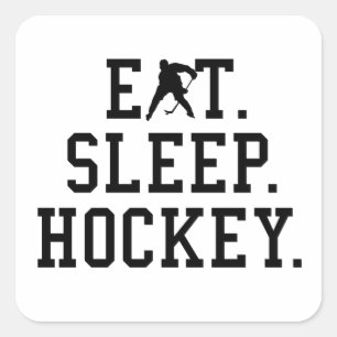 Eat Sleep Hockey - Hockey Lovers Hoodie Vierkante Sticker