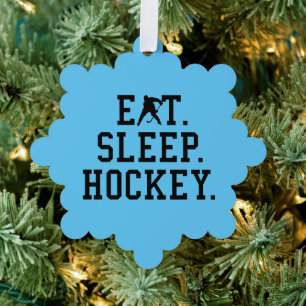 Eat Sleep Hockey - Hockey Lovers Ornament Kaart