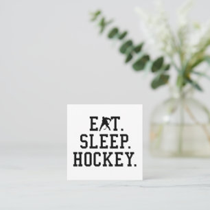 Eat Sleep Hockey - Hockey Lovers Vierkante Visitekaartje