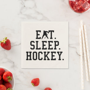 Eat Sleep Hockey - Hockeyliefhebbers Hoodie Servet