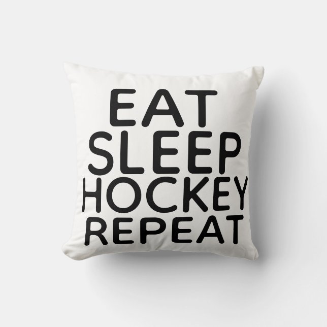 Eat Sleep Hockey Pillow Kerstmis aanwezig Kussen (Voorkant)