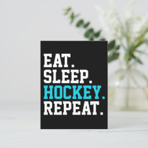 Eat Sleep Hockey Repat - Hockey Lovers Briefkaart