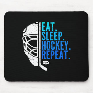 Eat Sleep Hockey Repeat Funny Boys Hockey Player  Muismat