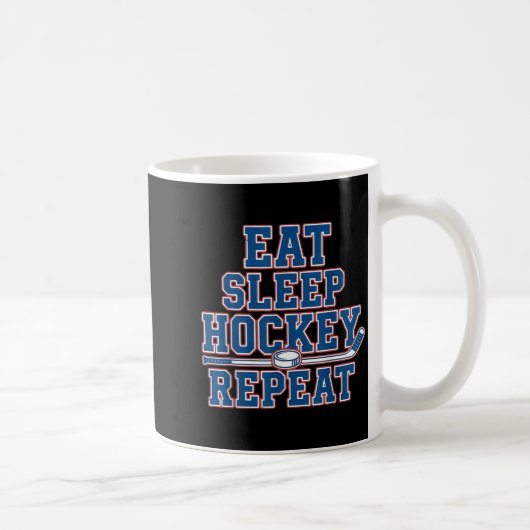 Eat Sleep Hockey Repeat Ice Hockey For Teens Kids  Koffiemok (Rechts)