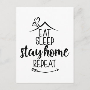 Eat Sleep Home Herhaal Briefkaart