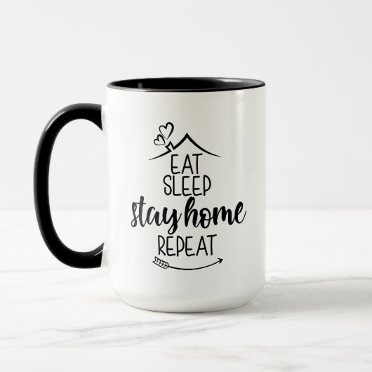 Eat Sleep Home Herhaal Mok (Links)