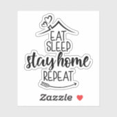 Eat Sleep Home Herhaal Sticker (Vel)