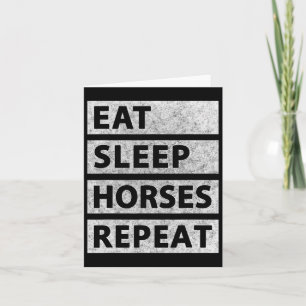 Eat Sleep Horses Herhalen Horseback Riding Kaart