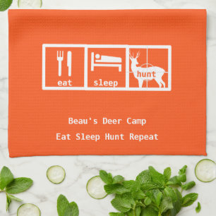 Eat Sleep Hunt Deer Camp Theedoek