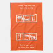 Eat Sleep Hunt Deer Camp Theedoek (Verticaal)