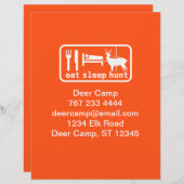 Eat Sleep Hunt Gepersonaliseerd Briefhoofd (Voorkant / Achterkant)