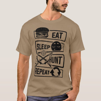 Eat Sleep Hunt Herhaal jacht op jagers T-shirt