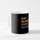 Eat Sleep Hunt Herhalen, Hunt, Hunter Koffiemok (Voorkant links)