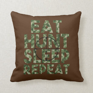Eat Sleep Hunt Repat camo kussen