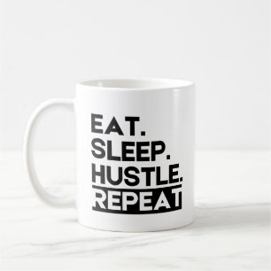 Eat Sleep Hustle Herhaal - Motivatie Koffiemok