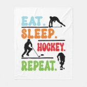 Eat Sleep Ice Hockey herhalen Fleece Deken (Voorkant)