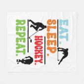 Eat Sleep Ice Hockey herhalen Fleece Deken (Voorkant (Horizontaal))