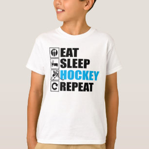 Eat Sleep Ice Hockey Herhalen T-shirt