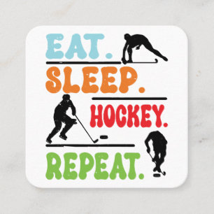 Eat Sleep Ice Hockey herhalen Vierkante Visitekaartje