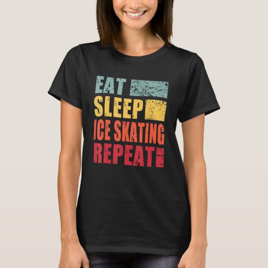 Eat Sleep Ice Skating Repeat T-shirt (Voorkant)