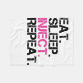 Eat Sleep Inject Repeat Nurse Injector Fleece Deken (Voorkant (Horizontaal))