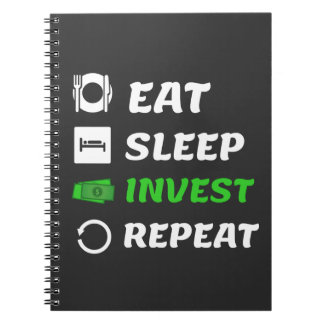 Eat Sleep Invest Herhaal dividend investeren Notitieboek