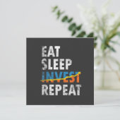 EAT SLEEP INVEST REPEAT STOCK MARKT Wenskaart Kaart (Staand voorkant)