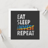 EAT SLEEP INVEST REPEAT STOCK MARKT Wenskaart Kaart (Voorkant / Achterkant in situ)