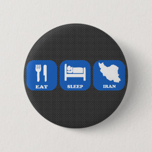 Eat Sleep Iran Ronde Button 5,7 Cm