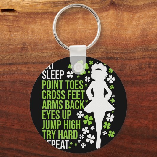 Eat Sleep Irish Dance Irish Dancer Ceili Reel Sleutelhanger (Voorkant)